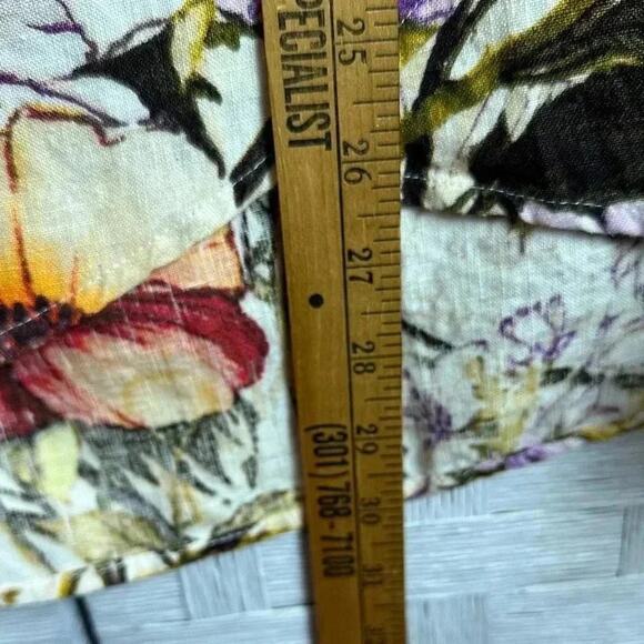 Chico's Petite Linen Floral Sarong Faux-Wrap Skirt travel, colorful plus size - Picture 11 of 13